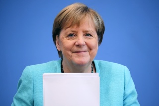 Kancelárka Merkelová na tradičnej letnej tlačovej konferencii, 22. júl 2021.