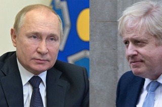 Ruský prezident Vladimir Putin a britský premiér Boris Johnson.