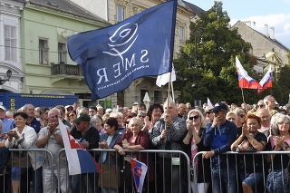 Na snímke protivládny protest na Hlavnej ulici v Košiciach 1. septembra 2022.