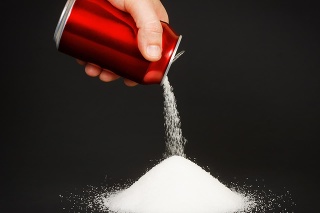 Unhealthy food concept - sugar in carbonated drinks. High amount of sugar in beverages