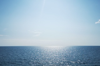 sunny day on a ferry sailing on the Baltic Sea