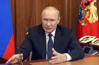 Ruský prezident Vladimir Putin počas príhovoru k národu. 