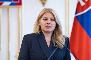 Prezidentka SR Zuzana Čaputová počas vyhlásenia po stretnutí troch najvyšších ústavných činiteľov ku koaličnej kríze v Prezidentskom paláci.