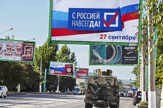 Na plagáte sa píše: Navždy s Ruskom!