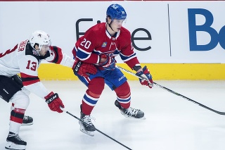 Slovenský útočník Juraj Slafkovský v drese Montrealu Canadiens.
