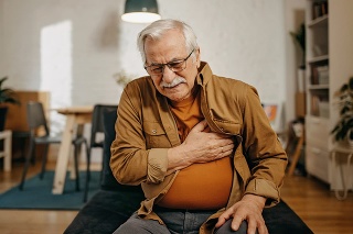 Senior man has chest pain