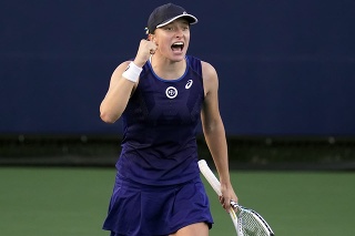 Poľská tenistka Iga Swiateková sa teší po triumfe v San Diego.