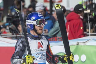Na snímke slovenský lyžiar Adam Žampa v cieli 2. kola obrovského slalomu mužov Svetového pohára v alpskom lyžovaní v rakúskom Söldene.