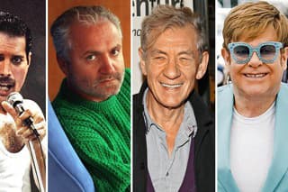 Zľava: Freddie Mercury, Gianni Versace, Ian McKellen, Elton John.