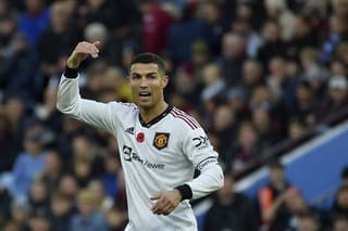 Cristiano Ronaldo v drese Manchesteru United.