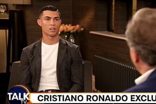 Na snímke Cristiano Ronaldo počas rozhovoru.