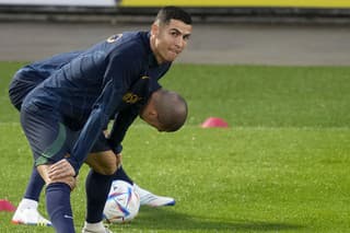 Portugalský útočník Cristiano Ronaldo v príprave na MS v Katare.