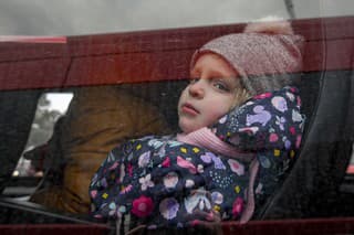 Utečenecké dieťa, ktoré uteká pred konfliktom zo susednej Ukrajiny.