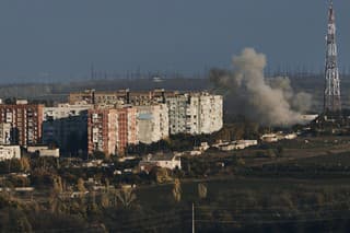 Bachmut v Doneckej oblasti ostreľovaný Rusmi z 22. októbra 2022.
