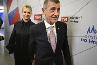 Kandidát na prezidenta Andrej Babiš a jeho manželka Monika 