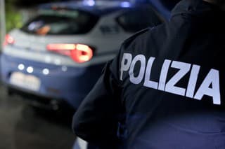 Padua, Italy - October 15, 2020. Italian Police in Padua during security activity. Alfa Romeo 