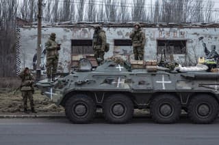 Ukrajinskí vojaci v Donbase.