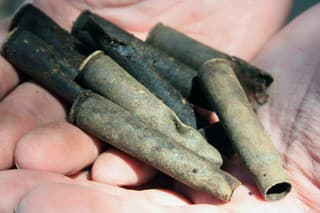 ancient rusty WWII bullets found they are a memory of history and a memento