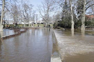 Potopa v Sade Janka Kráľa v Bratislave.