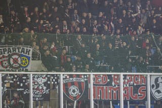 Na snímke fanúšikovia FC Spartak Trnava.
