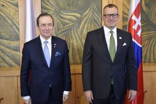 Predseda Národnej rady SR Boris Kollár (vpravo) sa stretol s predsedom Senátu Poľskej republiky Tomaszom Grodzkim v nedeľu 19. marca 2023 vo Vysokých Tatrách.