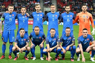 Na snímke hráči Slovenska.