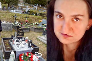 Najstaršia dcéra Nina pri hrobe mamičky Kataríny, ktorá sa o rodinu vzorne starala.