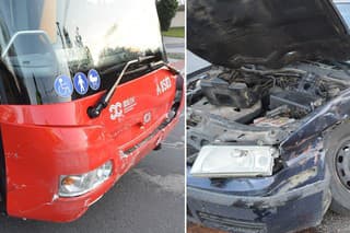 Osobné auto v Štvrtku na Ostrove narazilo do autobusu.