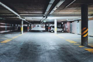 Underground Parking garage of a modern building