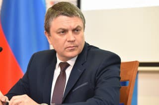 Vodca separatistov v ukrajinskej odštiepeneckej Luhanskej ľudovej republike (ĽLR) Leonid Pašečnik.