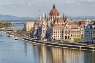 Hungarian parliament in Budapest, in the bank of Danube.