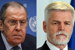 Ruský minister zahraničných vecí Sergej Lavrov a český prezident Petr Pavel