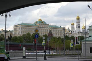 Na snímke pohľad na moskovský Kremeľ 3. mája 2023.