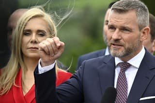 Šéf strany Hlas-SD Peter Pellegrini počas tlačovej konferencie po sneme strany v Púchove.
