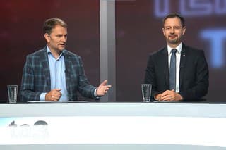  Igor Matovič a Eduard Heger sa stretli v debate na TA3.