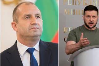 Bulharský prezident Rumen Radev a ukrajinský prezident Volodymyr Zelenskyj. 