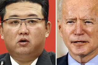 Kim Čong-un a Joe Biden.