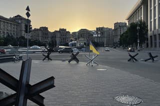 Centrum Kyjevu na Ukrajine. 
