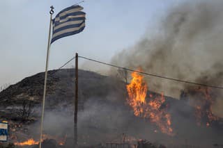 Požiar v gréckom Rodose.