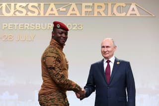 Vladimir Putin na rusko-africkom summite v Petrohrade vo štvrtok 27. júla 2023.