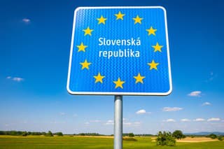 Close-up of the Slovakia state sign