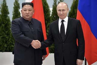 Severná Kórea Kim Čong-un a ruský prezident Vladimir Putin