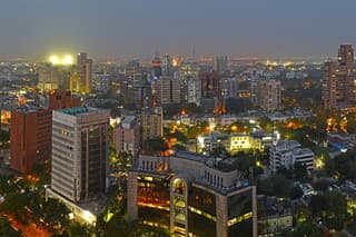 Panoramic arial view of central New Delhi