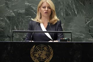 Slovenská prezidentka Zuzana Čaputová reční počas rozpravy na 78. zasadnutí Valného zhromaždenia Organizácie Spojených národov (OSN) v New Yorku v stredu 20. septembra 2023. 