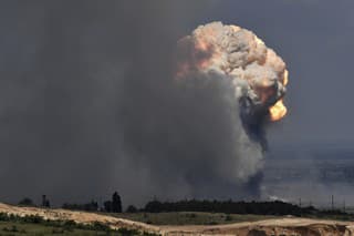 Výbuch muničného skladu na polostrove Krym.