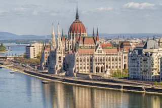 Hungarian parliament in Budapest, in the bank of Danube.