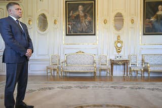 Robert Fico počas prijatia v Prezidentskom paláci.