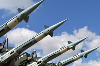 Combat missiles on a launcher.
