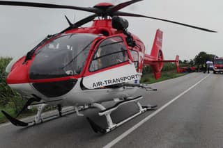 K tragickej nehode bol vyslaný aj záchranársky vrtuľník.