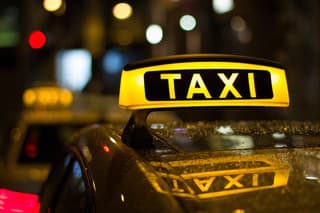 taxi sign at night - taxi cars